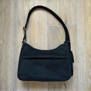 Vintage 2000's Y2K Black Shoulder Bag Purse Multiple Compartments